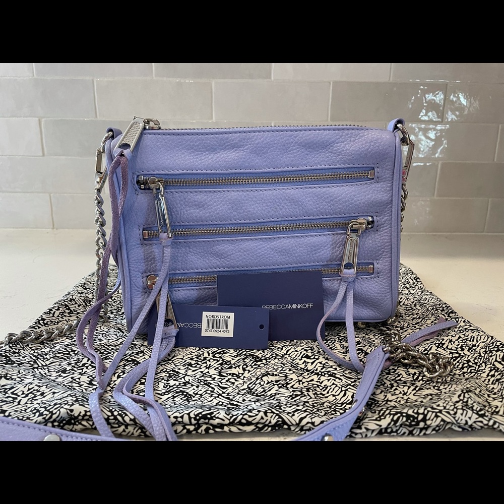 Rebecca Minkoff 5 zip crossbody, lavender - Picture 3 of 4